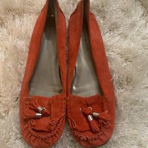 Rust / orange flat shoes size 11